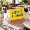 Segnagusti in plexiglass 8,5x5,5x2 cm porta cartellino da banco e buffet Leone