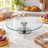 Alzata per torte in vetro con base in acciaio inox Ø 30 cm Leone