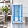 Dispenser per sapone liquido a rabbocco Medial Wave 2 da 1 L trasparente blu con pulsante
