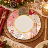 Piatti di carta natalizi Rose Gold Christmas 21 cm - 8 pz