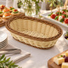 Cestino per pane ovale Prestige bicolore in polipropilene effetto vimini 24x16,5 cm lavabile Leone