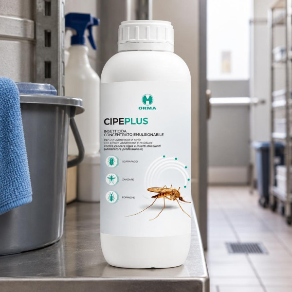 Insetticida concentrato Orma Cipeplus con cipermetrina 10% per zanzare, blatte e formiche 1 L