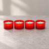 Lumini rossi B10 in bicchierino di plastica h 5 cm Ø 3,5 cm per cimitero e casa - 4 pz