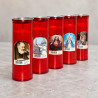 Lumini votivi rossi per cimitero T21 durata 4 giorni h 19 cm Ø 7 cm - 20 pz