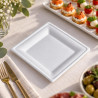 Vassoi quadrati compostabili in polpa di cellulosa 15x15 cm bianchi per finger food e catering Usobio - 50 pz
