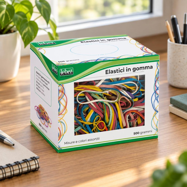 Elastici in gomma colorati misure assortite Lebez - 500 g