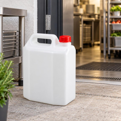 Tanica per alimenti 15 litri in PEHD bianco con tappo rosso Mobil Plastic