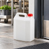 Tanica per alimenti 5 litri in PEHD bianco con tappo rosso Mobil Plastic