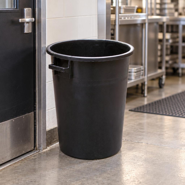 Bidone industriale 100 litri in PEHD nero con maniglie senza coperchio Mobil Plastic