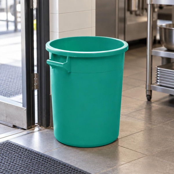 Bidone industriale 35 litri in PEHD verde con maniglie senza coperchio Mobil Plastic