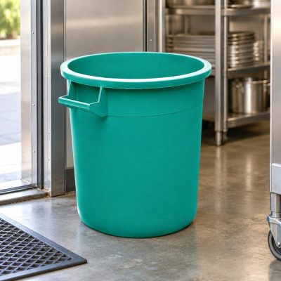 Bidone industriale 50 litri in PEHD verde con maniglie senza coperchio Mobil Plastic