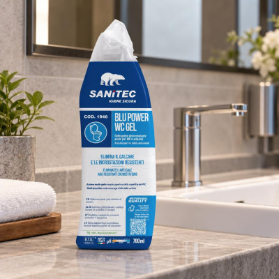 Gel disincrostante acido per WC e orinatoi Sanitec Blu Power WC 700 ml