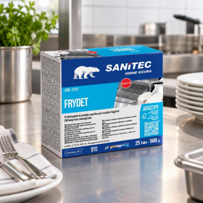 Pastiglie detergenti per pulizia friggitrici professionali Sanitec Frydet - 25 pastiglie