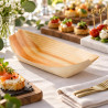 Piroghe in legno di pioppo piccole 9,5x5x1,5 cm per finger food Leone - 50 pz