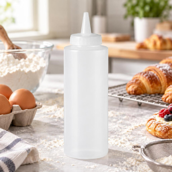 Dosatori squeeze per salse in plastica trasparente con tappo 680 ml Leone - 6 pz