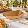 Vaschette per fritti a barchetta in cartoncino kraft avana 100 ml 11,1x7,5 cm Leone - 125 pz