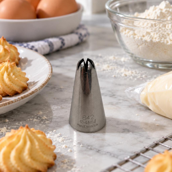 Bocchetta per sac à poche a stella chiusa in acciaio Ø 4 mm Thermohauser