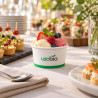 Coppette per gelato compostabili in cartoncino 120 cc bianche con logo Usobio per gelateria - 250 pz