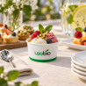 Coppette per gelato compostabili in cartoncino 90 cc bianche con logo Usobio per gelateria - 250 pz