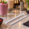Maxi cannucce compostabili in PLA bianche 21 cm Ø 12 mm imbustate singolarmente per frullati e bubble tea Flo - 200 pz