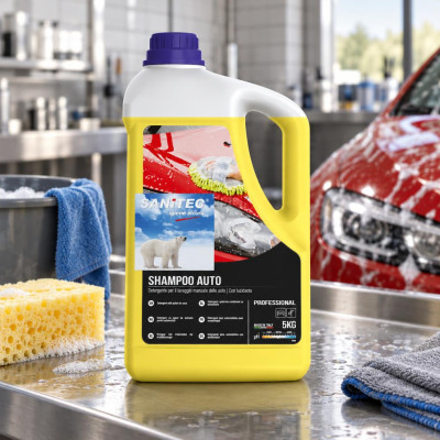 Shampoo auto concentrato con lucidante a pH neutro per lavaggio a mano Sanitec 5 L