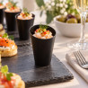 Bicchierini finger food conici alti 75 ml in plastica nera riutilizzabili - 25 pz
