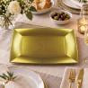 Piatti rettangolari riutilizzabili in polipropilene oro 34,5x23 cm - 3 pz