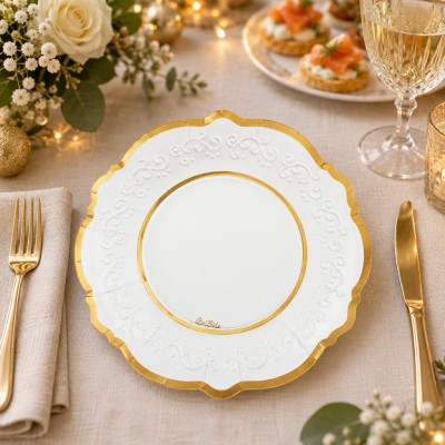 Piatti di carta Gold Liberty 21 cm - 8 pz