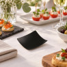 Piattini finger food in bamboo neri quadrati 6x6 cm - 12 pz