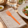 Forchette compostabili in bioplastica arancio 16 cm - 100 pz