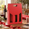 Scatola porta bottiglie in cartoncino 3 posti cannetè rosso