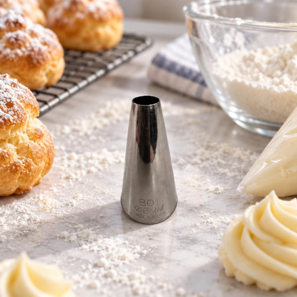 Bocchetta per sac à poche liscia in acciaio Ø 6 mm Thermohauser