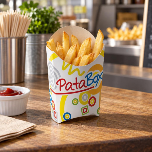 Astucci per patatine fritte maxi in cartoncino - 100 pz