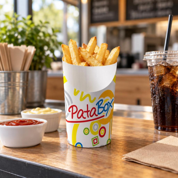 Astucci per patatine fritte a bicchiere in cartoncino - 100 pz
