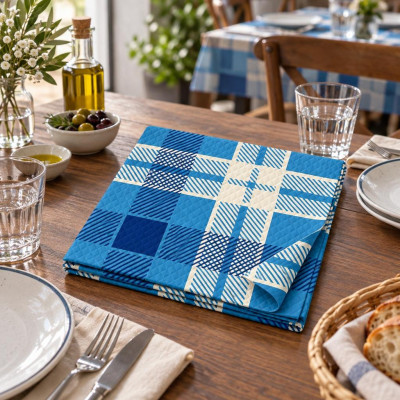 Tovaglie di carta a quadretti Risto-Scozzese blu 100x100 cm - 50 pz