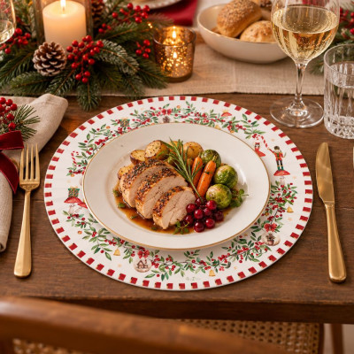 Sottopiatti natalizi Christmas Vintage 33 cm - 6 pz
