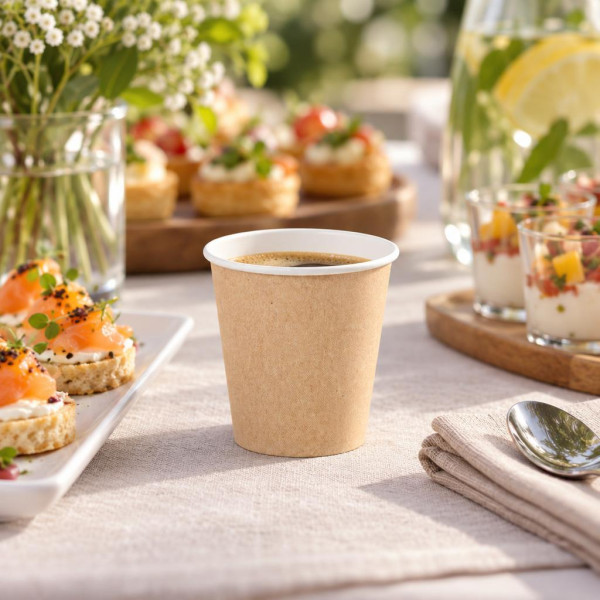 Bicchierini da caffè in cartoncino avana 90 ml (3 oz) per bevande calde e fredde Dampe Jungle Ø 5,7 cm - 50 pz