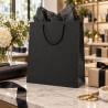 Shopper lusso verticale in carta nera con manici in cotone e fondo rigido 22+10x30 cm Decoration Group