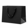 Shopper regalo fondo largo Elegance in carta kraft nera con manici in cotone 32+22x26 cm Decoration Group