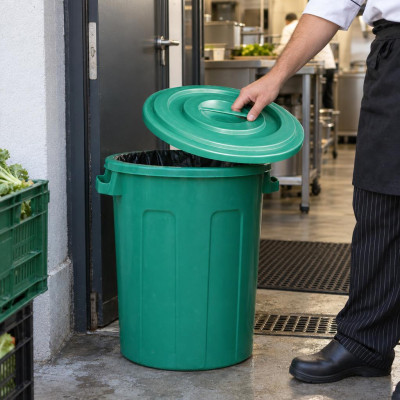 Coperchio verde per bidone industriale da 50 litri in PP Ø 47 cm Mobil Plastic