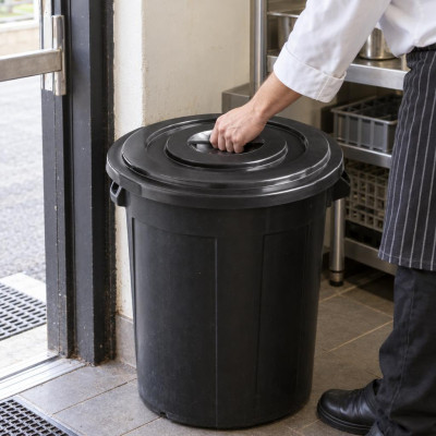 Coperchio nero per bidone industriale da 100 litri in PP Ø 54 cm Mobil Plastic