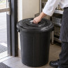 Coperchio nero per bidone industriale da 100 litri in PP Ø 54 cm Mobil Plastic