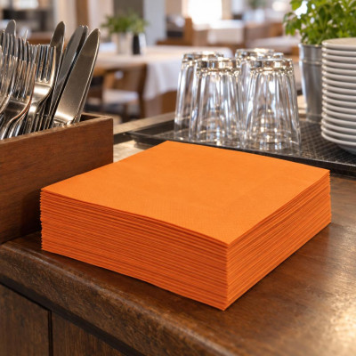 Tovaglioli di carta 38x38 cm doppio velo arancio - 40 pz