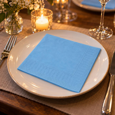 Tovaglioli di carta 33x33 cm azzurri The Smart Table - 50 pz