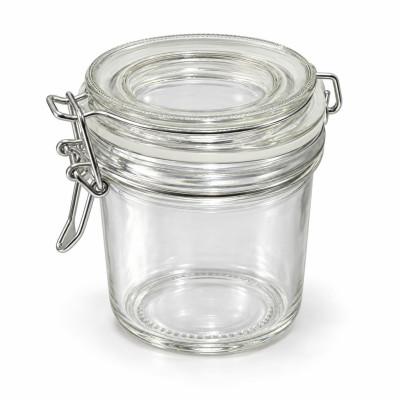 Vasetto in vetro 300 ml con coperchio ermetico a leva e guarnizione per conserve e marmellate Leone