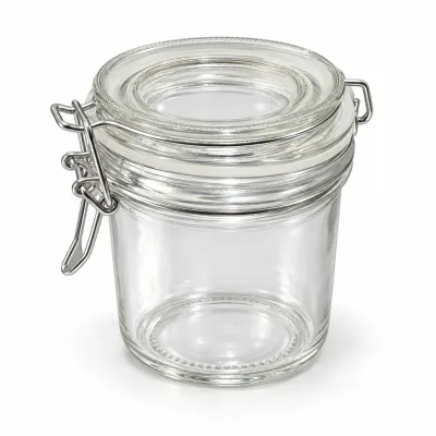 Vasetto in vetro 300 ml con coperchio ermetico a leva e guarnizione per conserve e marmellate Leone