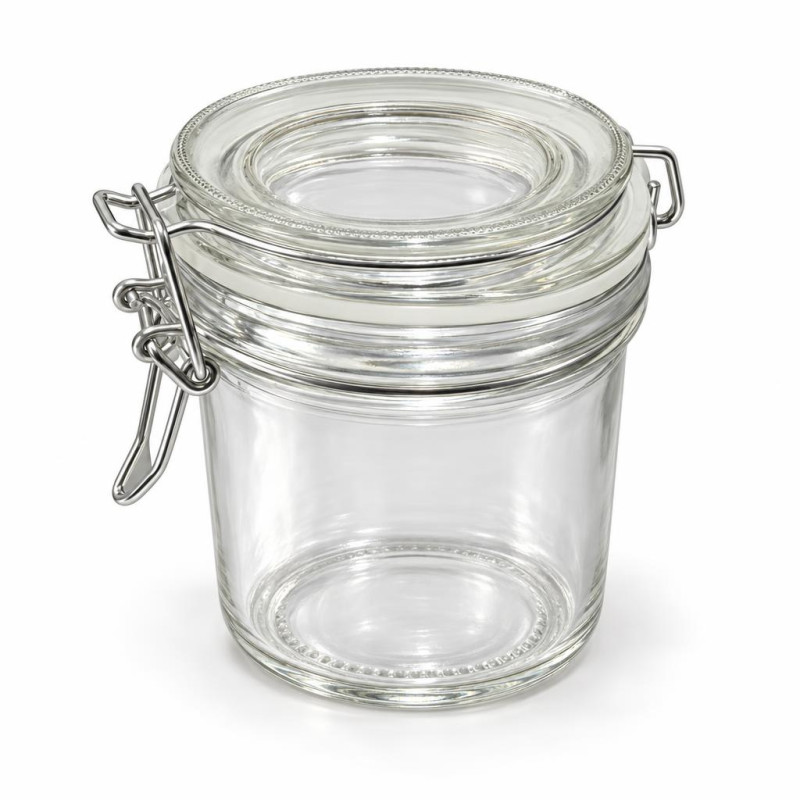 Vasetto in vetro 300 ml con coperchio ermetico a leva e guarnizione per conserve e marmellate Leone