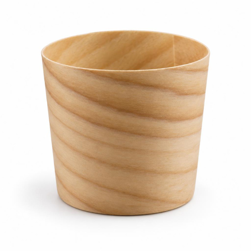 Coppette in legno di pioppo Ø 4,5 x 4,3 cm per finger food e monoporzioni, confezione da 50 Leone