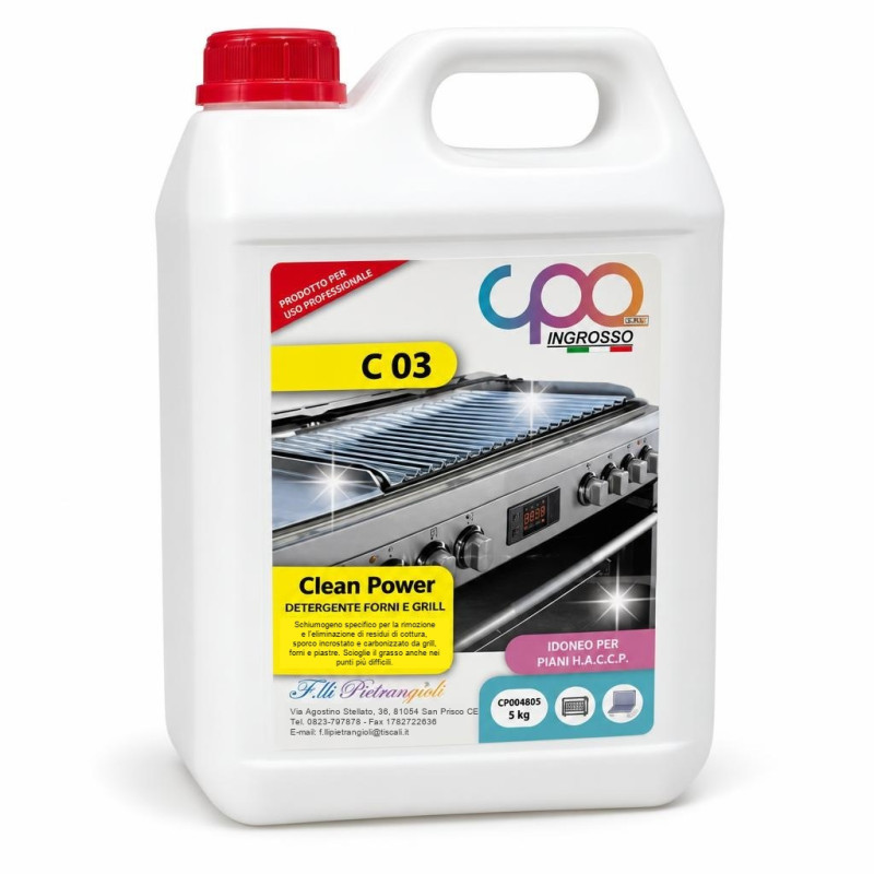 Detergente sgrassante per forni e grill CPO C 03 Clean Power schiumogeno 5 kg per residui carbonizzati, piastre e griglie