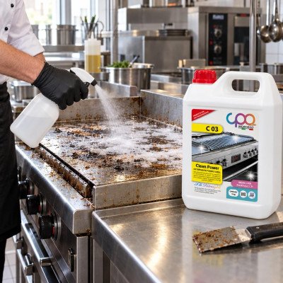 Detergente sgrassante per forni e grill CPO C 03 Clean Power schiumogeno 5 kg per residui carbonizzati, piastre e griglie